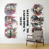 Masquerade maskers mannen vrouwen Venetiaanse carn Wandkleed (In Situ (horizontaal))