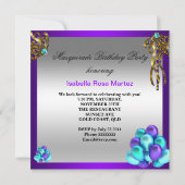 Masquerade Maskers Paars Blauwgroen Blauwe Dag Par Kaart (Achterkant)