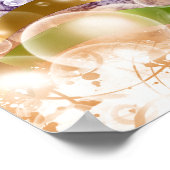 Masquerade maskervenetisch groen paars poster (Hoek)