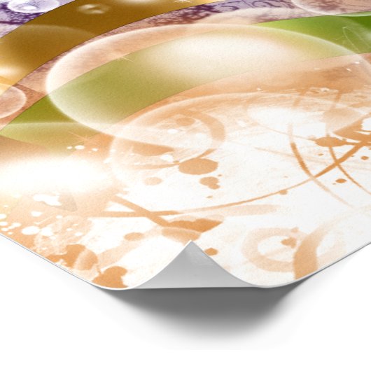 Masquerade maskervenetisch groen paars poster (Hoek)