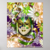 Masquerade maskervenetisch groen paars poster (Voorkant)