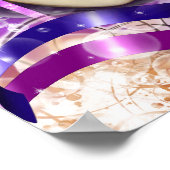 Masquerade maskervenetisch paars roze poster (Hoek)