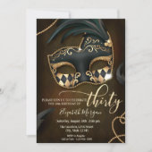 Masquerade, Masque 30th Birthday Kaart (Voorkant)