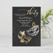 Masquerade, Masque Black 30ste verjaardag Kaart (Staand voorkant)