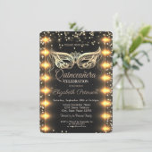 Masquerade, Masque, Diamonds, Quinceañera Kaart (Staand voorkant)