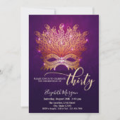 Masquerade, Masque Paarse 30e Verjaardag Kaart (Voorkant)