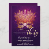 Masquerade, Masque Paarse 30e Verjaardag Kaart (Voorkant / Achterkant)