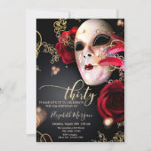 Masquerade, Masque Rode Rozen 30e Verjaardag Kaart (Voorkant)