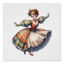  Masquerade Meisje Thema Perfect Poster