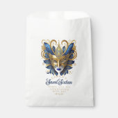 Masquerade Motief Sweet 16 Blauw Goud ID1032 Bedankzakje (Voorkant)