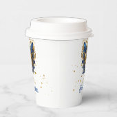 Masquerade Motief Sweet 16 Blauw Goud ID1032 Papieren Bekers (Rechts)