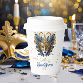 Masquerade Motief Sweet 16 Blauw Goud ID1032 Papieren Bekers