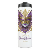 Masquerade Motief Sweet 16 Paarse Goud ID1032 Thermosbeker (Voorkant)