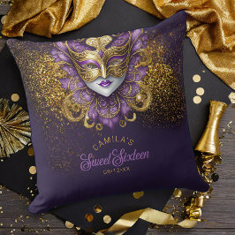 Masquerade Motief Sweet 16 Paarse Goud V2 ID1032 Kussen
