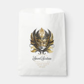 Masquerade Motief Sweet 16 Zwart Goud ID1032 Bedankzakje (Voorkant)