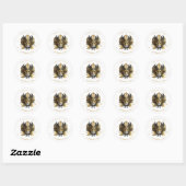 Masquerade Motief Sweet 16 Zwart Goud ID1032 Ronde Sticker (Vel)