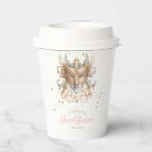 Masquerade Motief Sweet Zestien Roos Goud ID1032 Papieren Bekers (Achterkant)