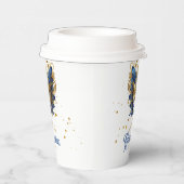 Masquerade Motif Quinceanera Blauw Goud ID1031 Papieren Bekers (Rechts)