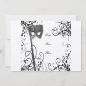 Masquerade Mystique BW Uitnodiging (Achterkant)