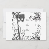 Masquerade Mystique BW Uitnodiging (Achterkant)
