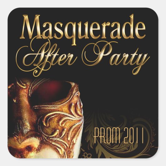 Masquerade na feest Prom 2011 Vierkante Sticker (Voorkant)