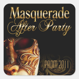 Masquerade na feest Prom 2011 Vierkante Sticker