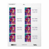 MASQUERADE NACHT Carnaval Musicus in Roze kostuum Etiket (Full Sheet)