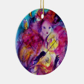 MASQUERADE NACHT Carnaval Musicus in Roze kostuum Keramisch Ornament (Rechts)