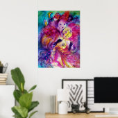 MASQUERADE NACHT Carnaval Musicus in Roze kostuum Poster (Thuiskantoor)