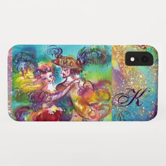 MASQUERADE NACHT/CARNIVAL DANCE MONOGRAM Case-Mate iPhone CASE (Achterkant (horizontaal))