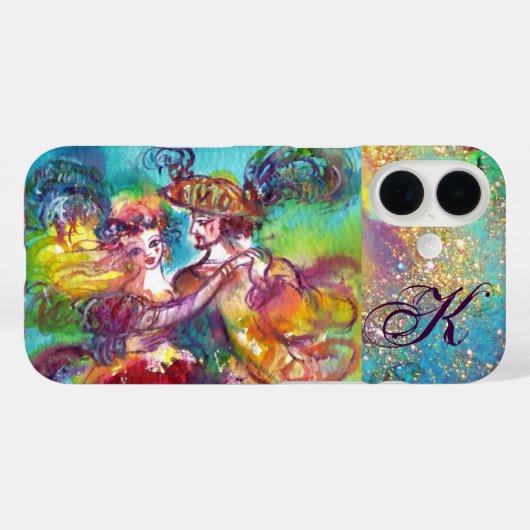 MASQUERADE NACHT/CARNIVAL DANCE MONOGRAM Case-Mate iPhone CASE (Achterkant (horizontaal))