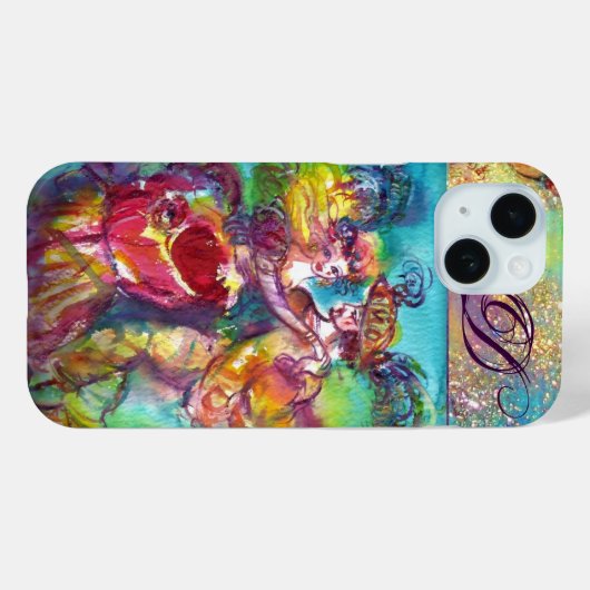 MASQUERADE NACHT/CARNIVAL DANCE MONOGRAM Case-Mate iPhone CASE (Achterkant (horizontaal))
