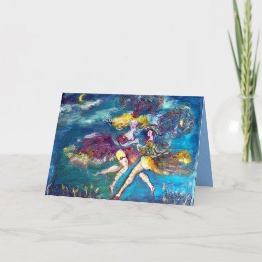 MASQUERADE NACHT DANCING AND MUSIC Birthday Kaart (Voorkant)