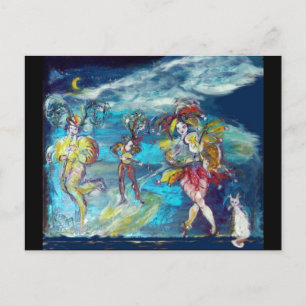 MASQUERADE NACHT DANCING EN MUZIEK UITNODIGING BRIEFKAART