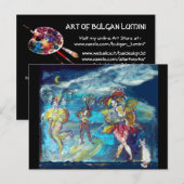 MASQUERADE NACHT DANCING EN MUZIEK UITNODIGING BRIEFKAART (Voorkant / Achterkant)