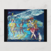 MASQUERADE NACHT DANCING EN MUZIEK UITNODIGING BRIEFKAART (Voorkant)