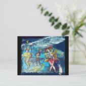 MASQUERADE NACHT DANCING EN MUZIEK UITNODIGING BRIEFKAART (Staand voorkant)