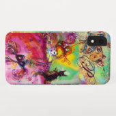 MASQUERADE NACHT / LADY MET ZWARTE CAT-MONOGRAM Case-Mate iPhone CASE (Achterkant (horizontaal))
