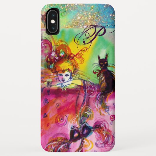MASQUERADE NACHT / LADY MET ZWARTE CAT-MONOGRAM Case-Mate iPhone CASE (Achterkant)