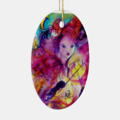 MASQUERADE NACHT / MUZIEK MAKEND PINK SLOT KERAMISCH ORNAMENT (Rechts)