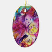 MASQUERADE NACHT / MUZIEK MAKEND PINK SLOT KERAMISCH ORNAMENT (Links)