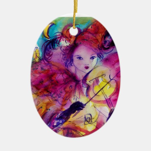 MASQUERADE NACHT / MUZIEK MAKEND PINK SLOT KERAMISCH ORNAMENT (Voorkant)