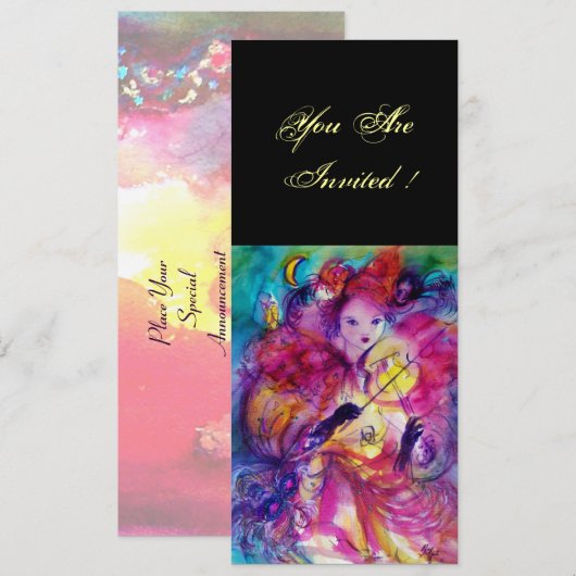 MASQUERADE NACHT PARTIJ KAART (Voorkant / Achterkant)