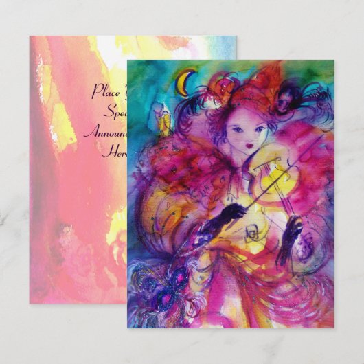 MASQUERADE NACHT PARTIJ KAART (Voorkant / Achterkant)