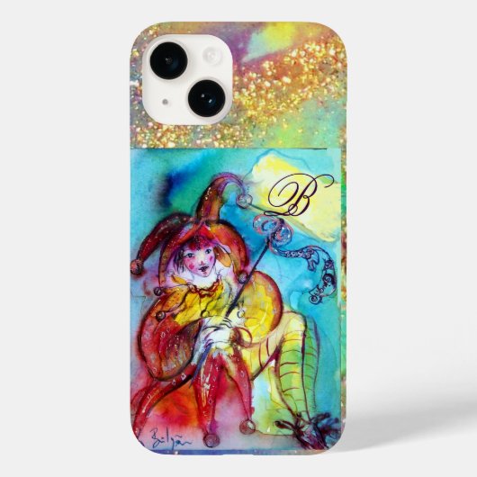 MASQUERADE NACHT/RED YELLOW JESTER MONOGRAM Case-Mate iPhone CASE (Achterkant)