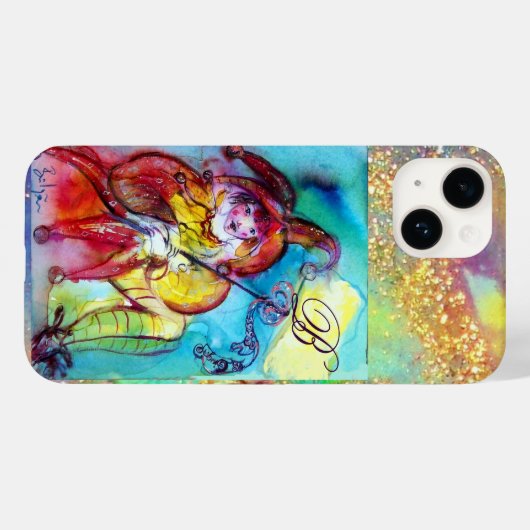 MASQUERADE NACHT/RED YELLOW JESTER MONOGRAM Case-Mate iPhone CASE (Achterkant (horizontaal))