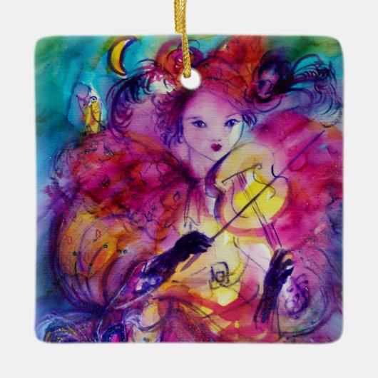 MASQUERADE NACHT / Violinist in Nighjt Keramisch Ornament (Voorkant)