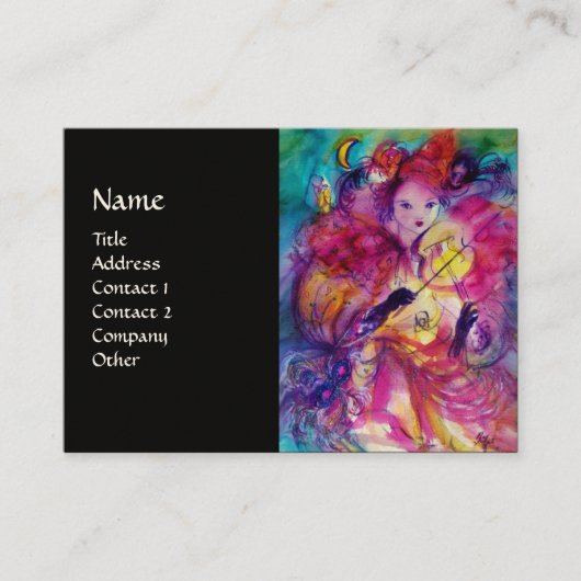 MASQUERADE NACHTmuziek, decor, theaterartiest Visitekaartje (Voorkant)