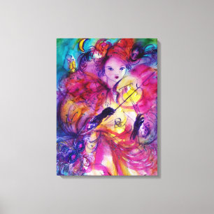 MASQUERADE NGHT Carnaval Musicus Black White Canvas Afdruk