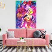 MASQUERADE NGHT Carnaval Musicus Black White Canvas Afdruk (Insitu (Woonkamer))